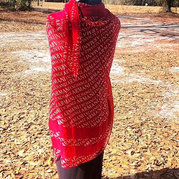 Armani exchange RED Shawl / Scarf - Picture 1 of 7